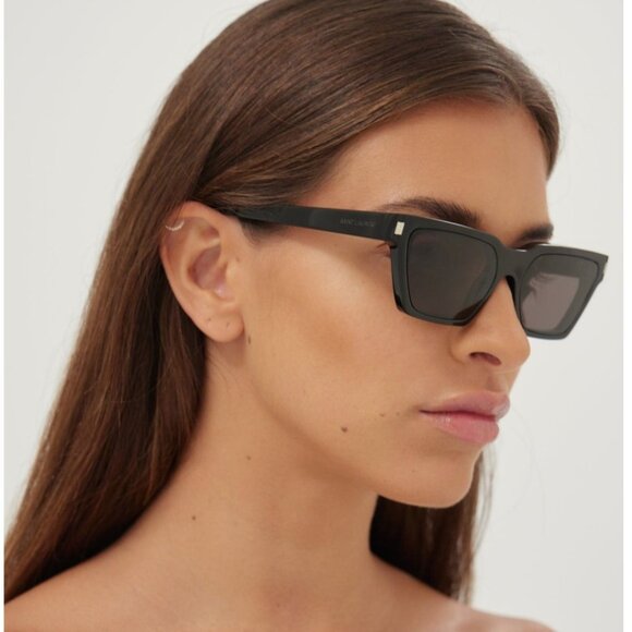 NEW SAINT LAURENT CAT EYE UNISEX BLACK SL633 CALISTA 001 SUNGLASSES SL 633 - Picture 4 of 6